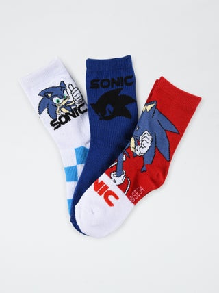 Setje met 3 paar sokken 'Sonic'