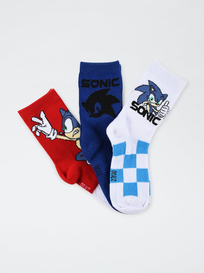 Setje met 3 paar sokken 'Sonic' BLAUW - Kiabi