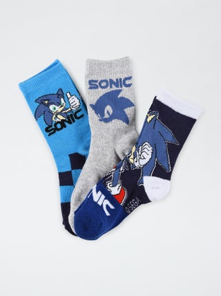 Setje met 3 paar sokken 'Sonic'