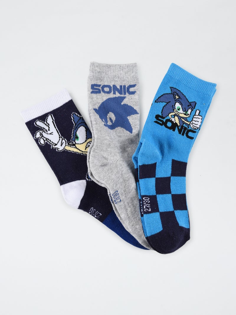 Setje met 3 paar sokken 'Sonic' GRIJS - Kiabi