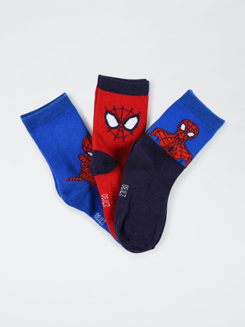 Setje met 3 paar sokken 'Spider-Man' BLAUW - Kiabi