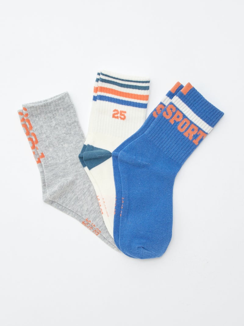 Setje met 3 paar tennissokken Blauw - Kiabi