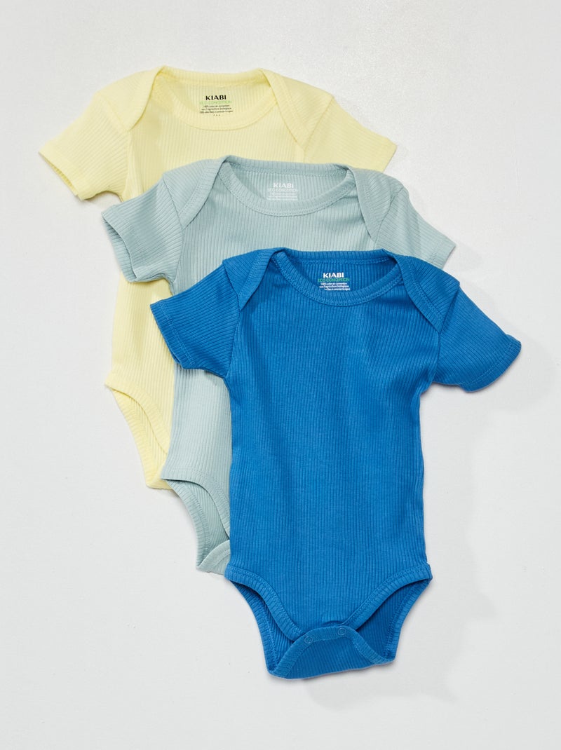 Setje met 3 rompertjes BLAUW Kiabi 8.00€