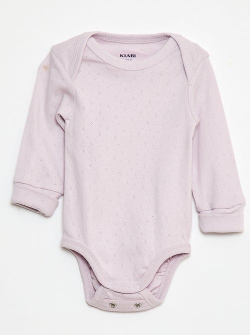 Setje met 3 rompertjes met envelophals en lange mouw - Kiabi