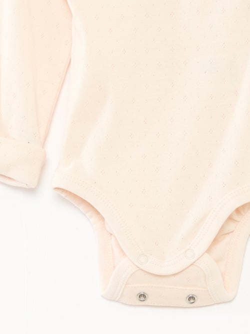 Setje met 3 rompertjes met envelophals en lange mouw - Kiabi