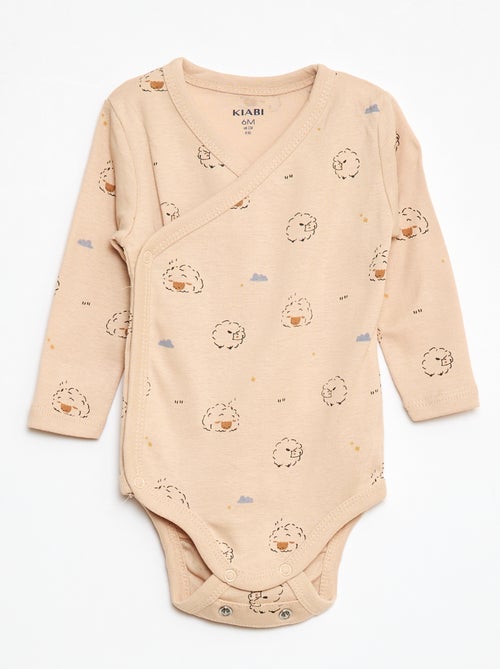 Setje met 3 rompertjes met lange mouw en drukknoopsluiting - Kiabi