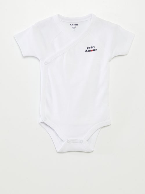 Setje met 3 rompertjes met overslagkraagje - Kiabi