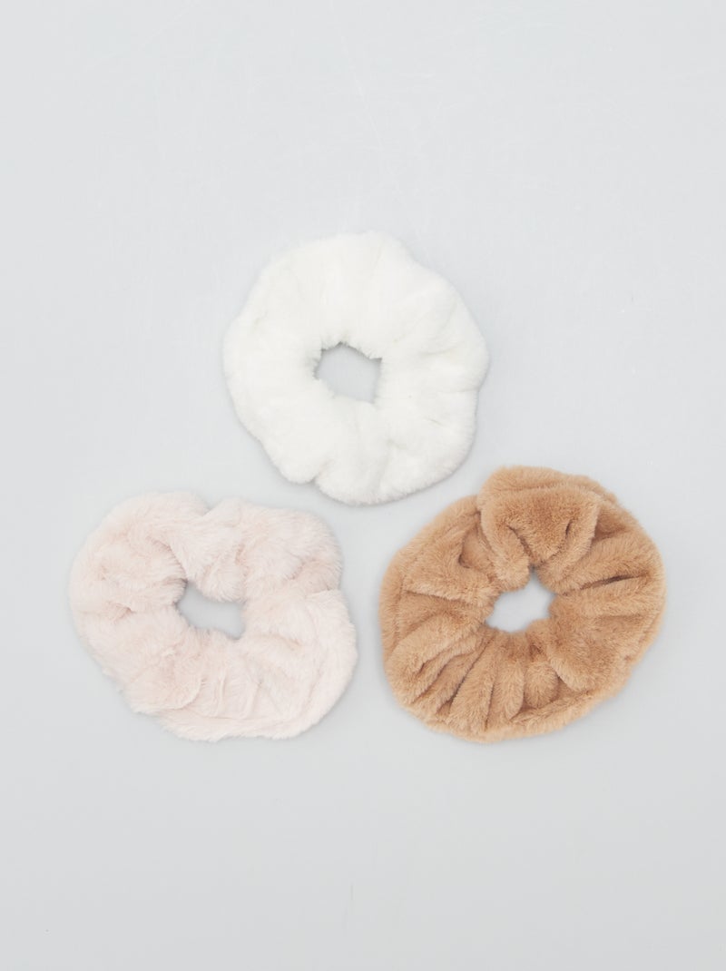 Setje met 3 scrunchies van imitatiebont BIEGE - Kiabi
