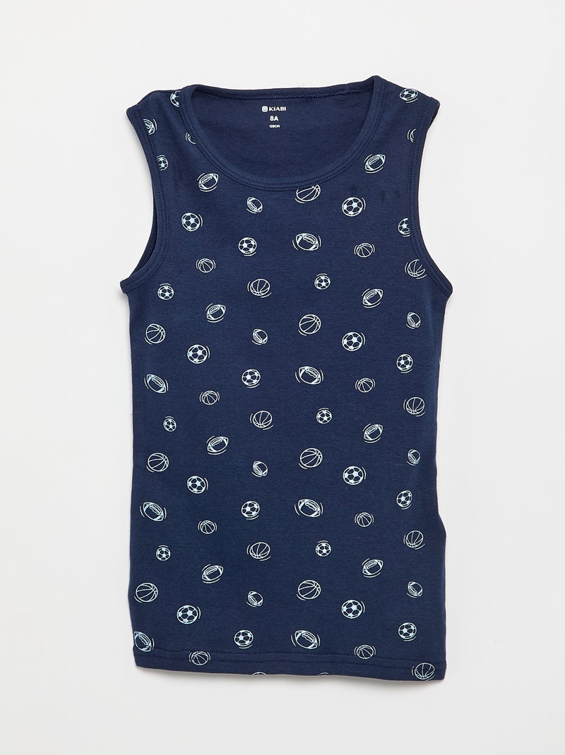 Setje met 3 singlets Blauw - Kiabi