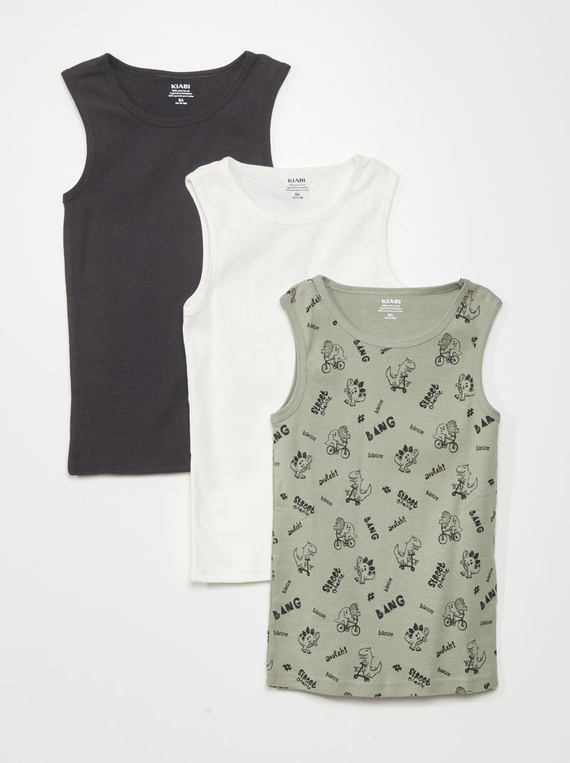 Setje met 3 singlets GRIJS - Kiabi