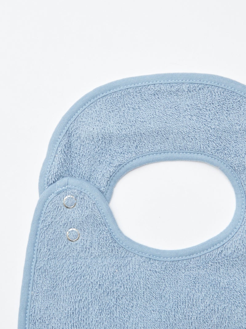 Setje met 3 slabbetjes van luchtig katoen uit badstof BLAUW - Kiabi