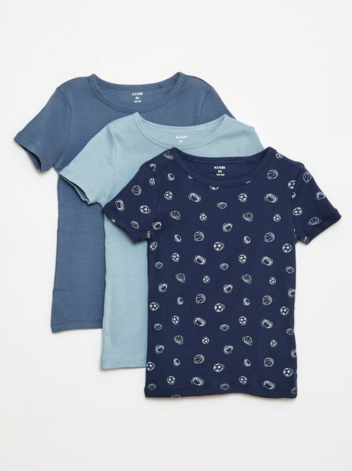 Setje met 3 slim-fit shirts met korte mouw - Kiabi