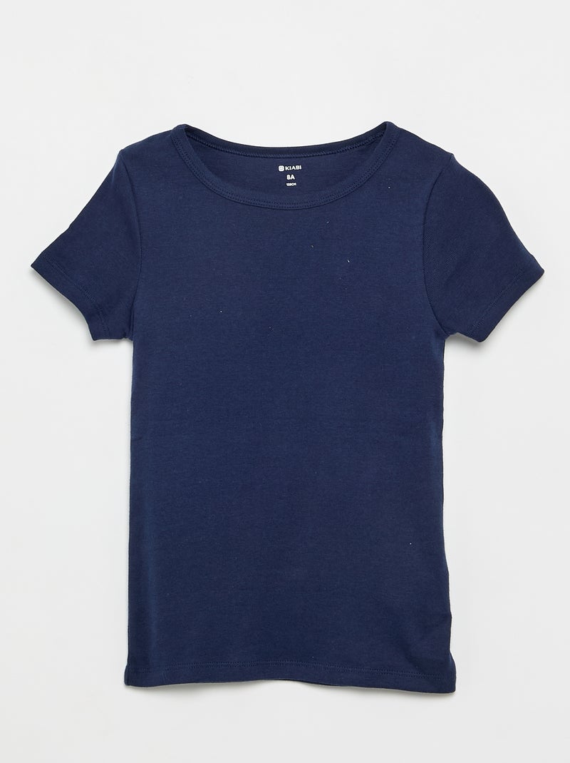 Setje met 3 slim-fit shirts met korte mouw Blauw - Kiabi