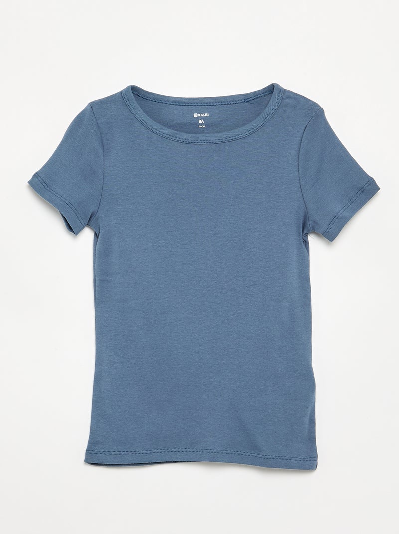 Setje met 3 slim-fit shirts met korte mouw Blauw - Kiabi