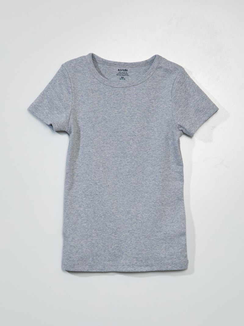 Setje met 3 slim-fit shirts met korte mouw BLAUW - Kiabi