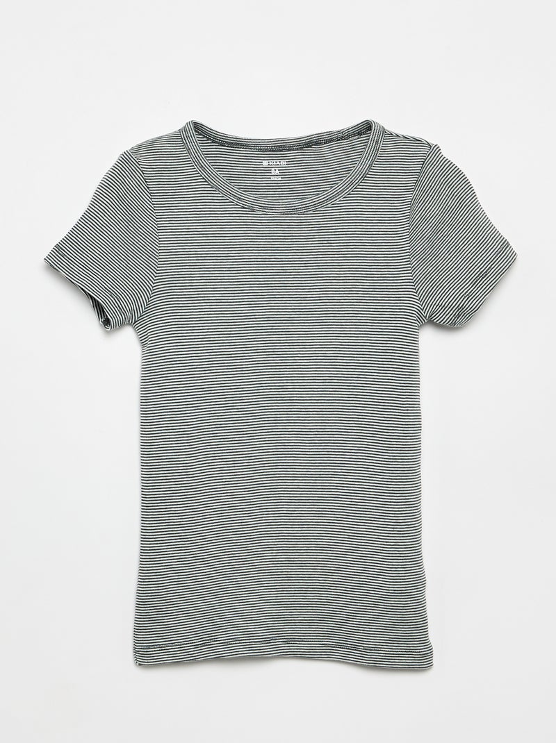 Setje met 3 slim-fit shirts met korte mouw Kaki - Kiabi