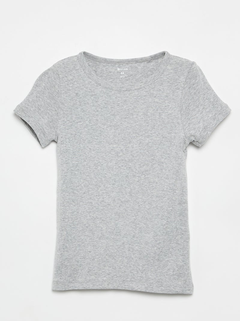 Setje met 3 slim-fit shirts met korte mouw Kaki - Kiabi