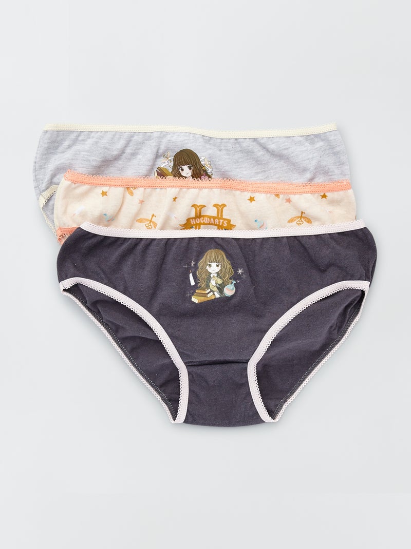Setje met 3 slips met Harry Potter-print roze / grijs - Kiabi