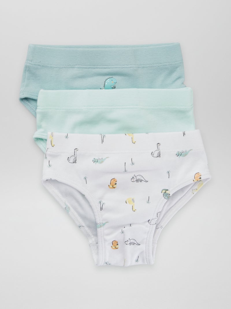 Setje met 3 slips met krokodillenprint WIT - Kiabi