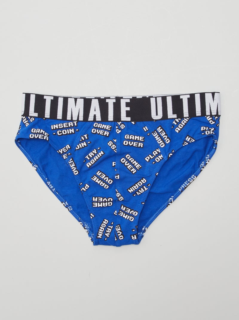 Setje met 3 slips met print ZWART - Kiabi