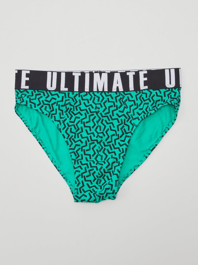 Setje met 3 slips met print ZWART - Kiabi