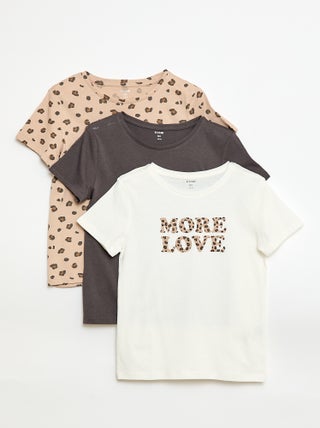 Setje met 3 T-shirts met korte mouw