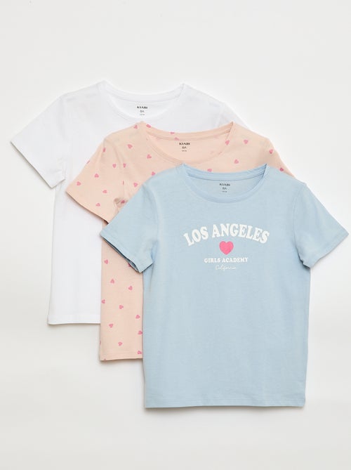 Setje met 3 T-shirts met korte mouw - Kiabi