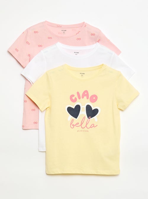Setje met 3 T-shirts met korte mouw - Kiabi
