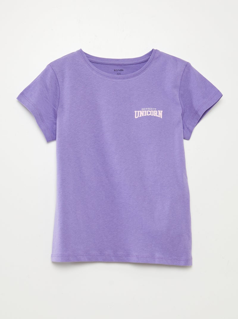 Setje met 3 T-shirts met korte mouw PAARS - Kiabi