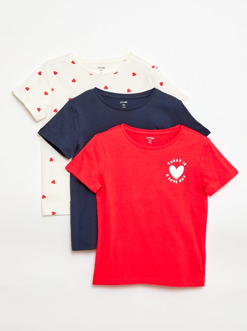 Setje met 3 T-shirts met korte mouw - Kiabi