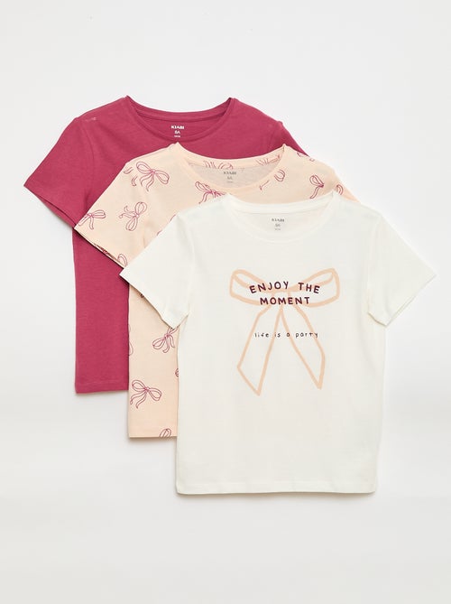 Setje met 3 T-shirts met korte mouw - Kiabi
