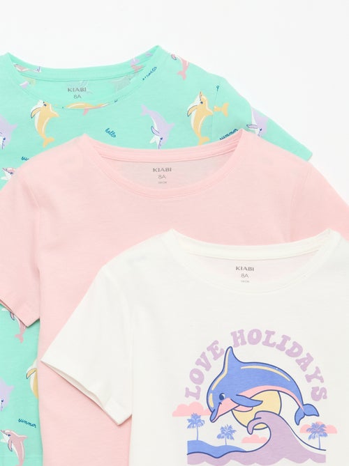 Setje met 3 T-shirts met korte mouw - Kiabi