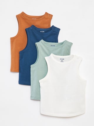 Setje met 4 effen singlets