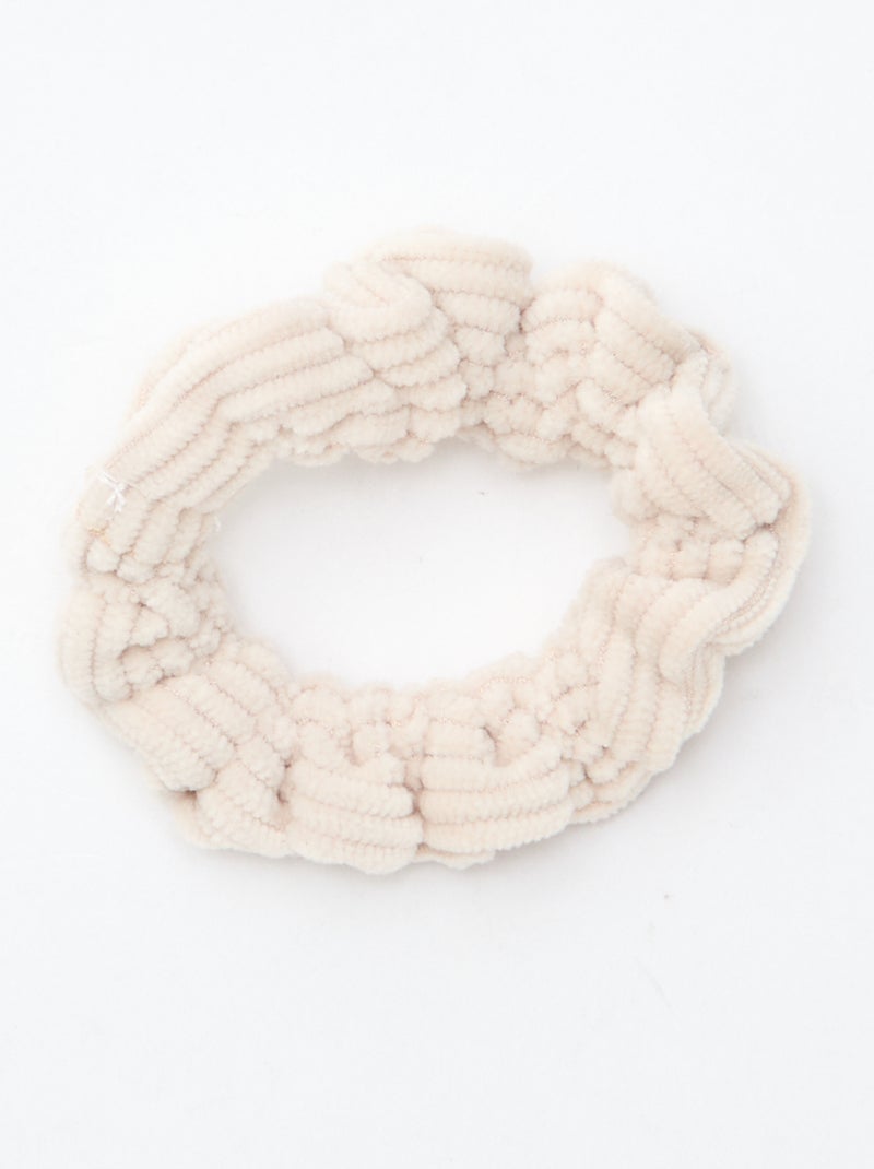 Setje met 4 fluwelen haarelastiekjes Paars - Kiabi