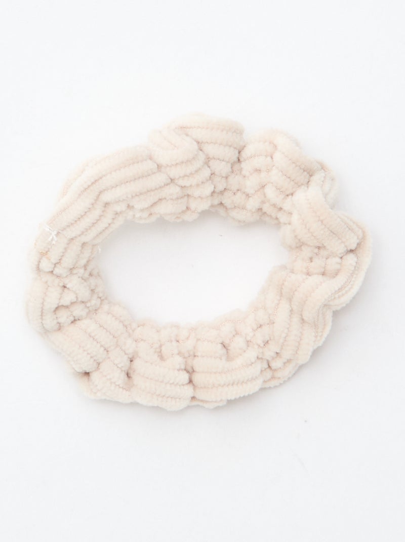 Setje met 4 fluwelen haarelastiekjes Paars - Kiabi