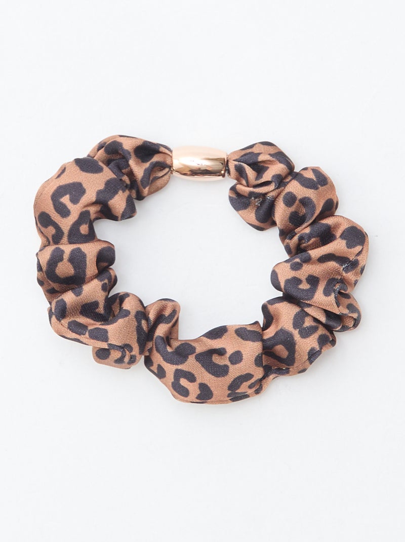 Setje met 4 gesatineerde haarelastiekjes Bruin - Kiabi