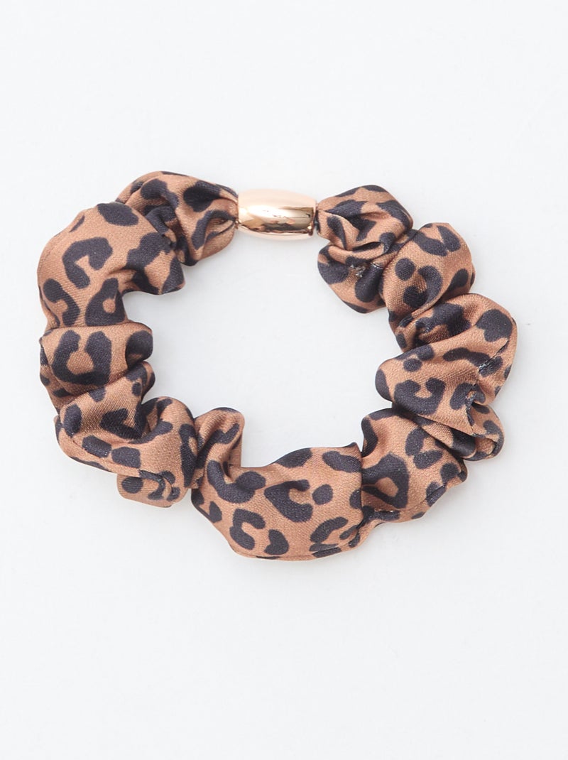 Setje met 4 gesatineerde haarelastiekjes Bruin - Kiabi