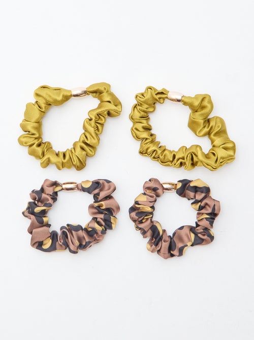 Setje met 4 gesatineerde haarelastiekjes - Kiabi