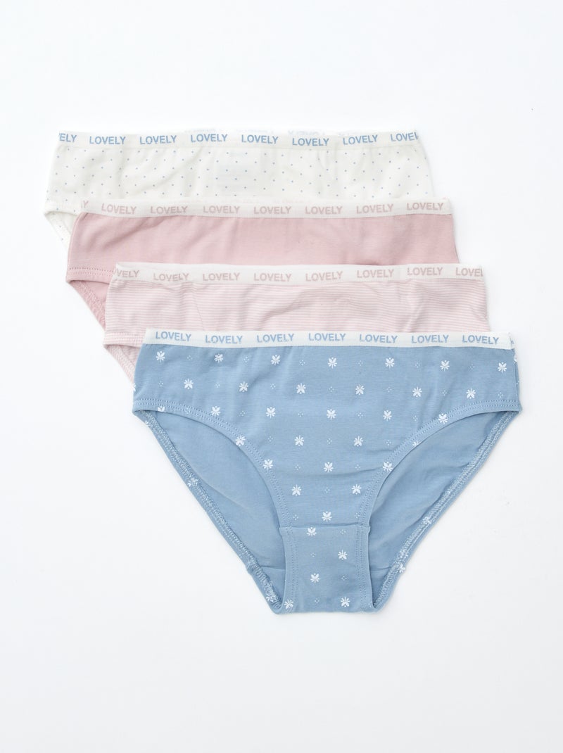 Setje met 4 onderbroekjes met print Blauw - Kiabi