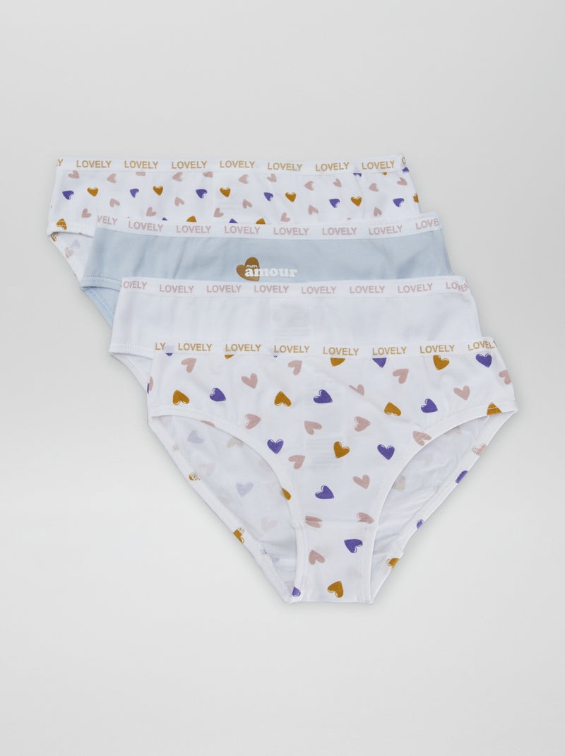 Setje met 4 onderbroekjes met print WIT - Kiabi