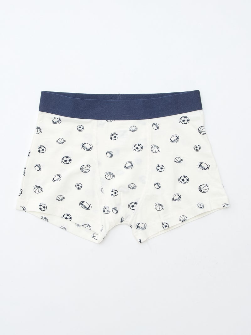 Setje met 5 effen en bedrukte boxershorts Blauw - Kiabi