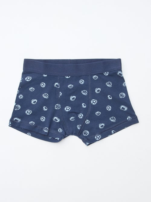 Setje met 5 effen en bedrukte boxershorts - Kiabi