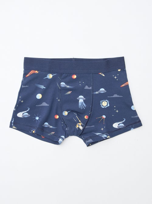 Setje met 5 effen en bedrukte boxershorts - Kiabi