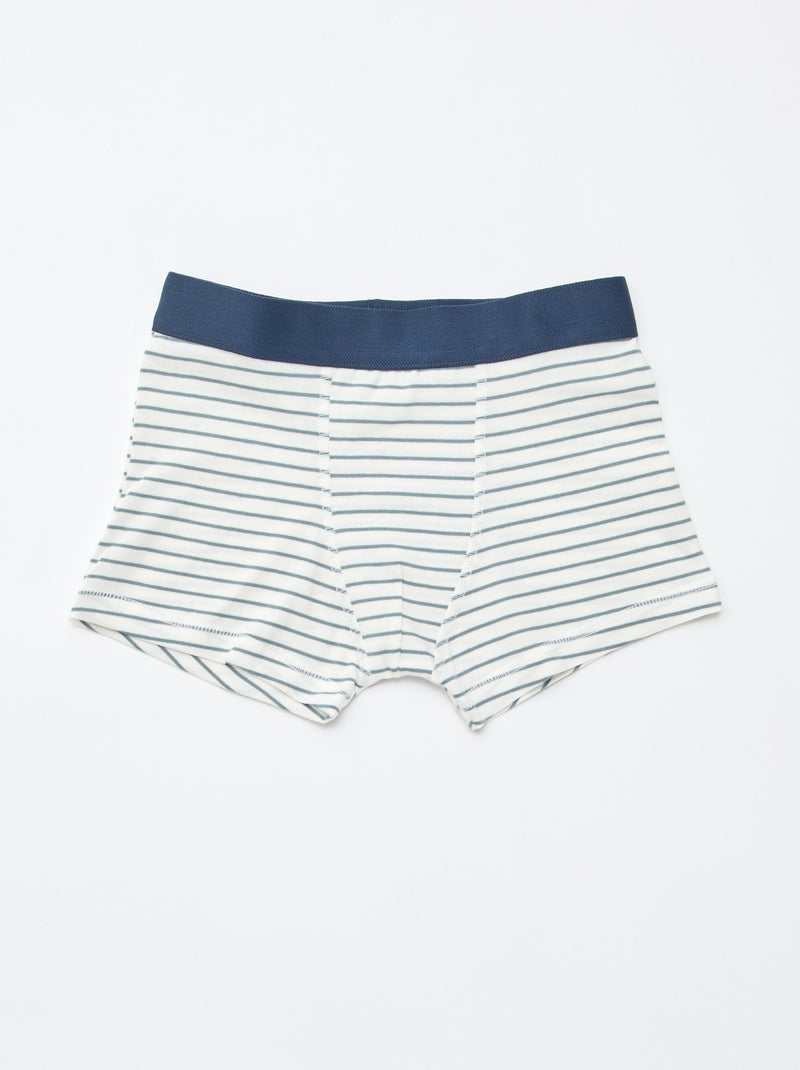 Setje met 5 effen en bedrukte boxershorts Grijs - Kiabi