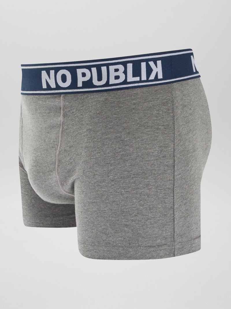 Setje met 5 effen 'No Publik'-boxershorts BLAUW - Kiabi