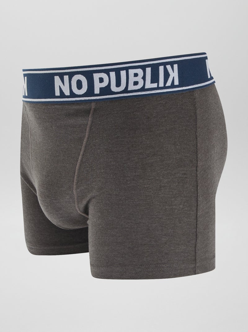 Setje met 5 effen 'No Publik'-boxershorts BLAUW - Kiabi