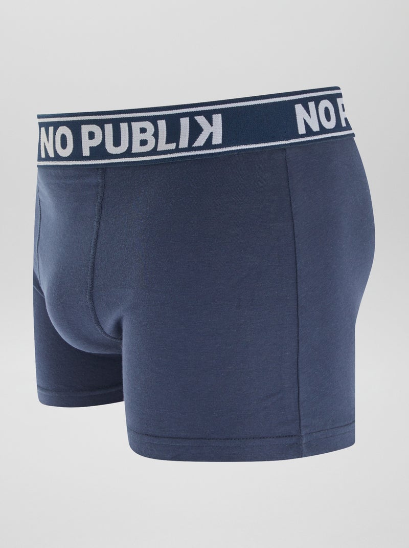 Setje met 5 effen 'No Publik'-boxershorts BLAUW - Kiabi