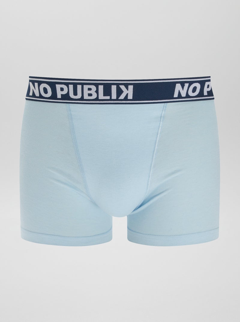 Setje met 5 effen 'No Publik'-boxershorts BLAUW - Kiabi