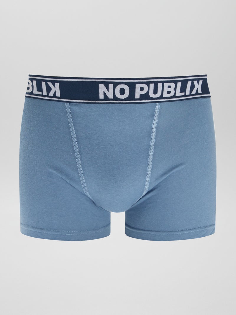 Setje met 5 effen 'No Publik'-boxershorts BLAUW - Kiabi