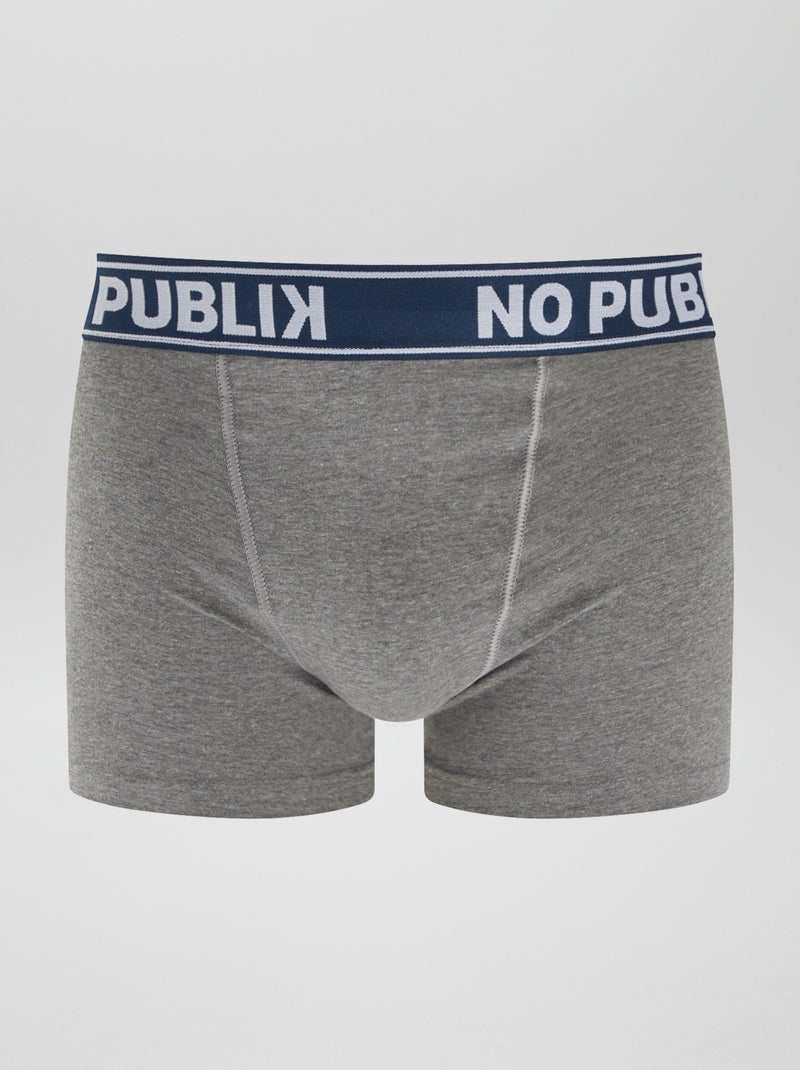 Setje met 5 effen 'No Publik'-boxershorts BLAUW - Kiabi
